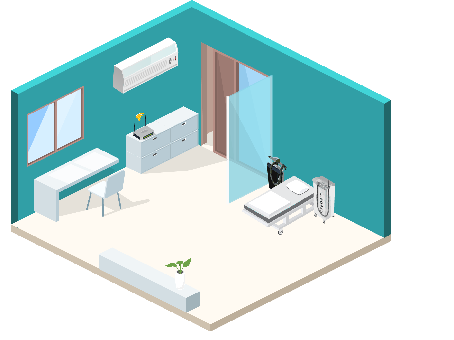 Conditii de amplasare a echipamentului de crioterapie criofan